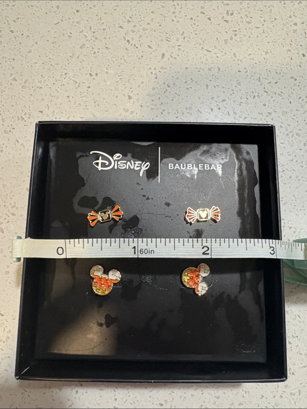 BaubleBar Kids Orange Candy & Mickey Stud Earring Set